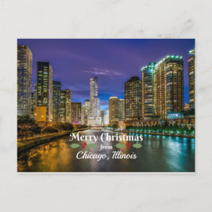 Carte Postale Joyeux Noël depuis Chicago, IL