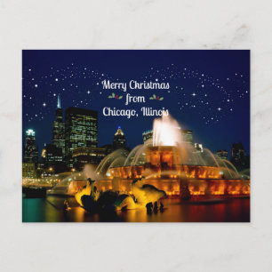 Carte Postale Joyeux Noël depuis Chicago, Illinois 