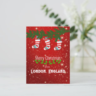 Carte Postale Joyeux Noël depuis Londres, Angleterre