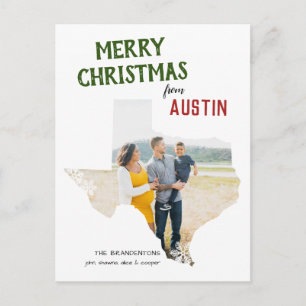 Carte Postale Joyeux Noël depuis Texas Une Photo