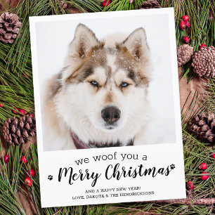 Carte Postale Joyeux Noël Du Chien Moderne Animaux Photo Hol