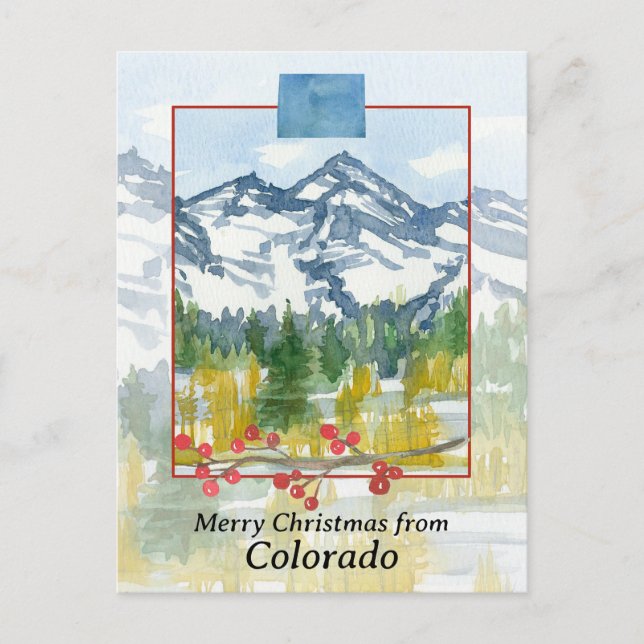 Carte Postale Joyeux Noël du Colorado Rocky Mountains (Devant)