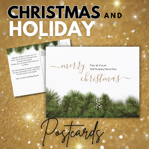 Carte Postale Joyeux Noël élégant à nos clients
