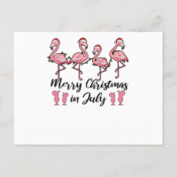 Joyeux Noël En Juillet Flamant rose Noël Été