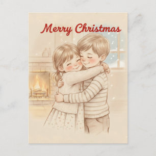 CARTE POSTALE JOYEUX NOËL ENFANTS MIGNONS ENSEMBLE PHOTO