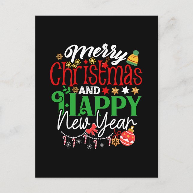 Carte Postale Joyeux Noël et Bonne Année (Devant)