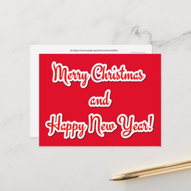 Carte Postale Joyeux Noël et Bonne Année (Devant/Arrière en situation)