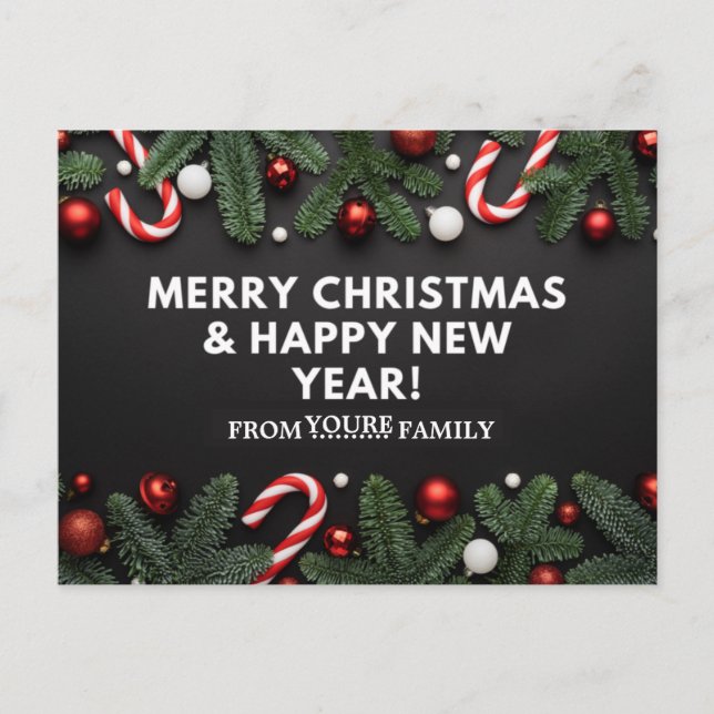 Carte Postale Joyeux Noël et Bonne Année (Devant)