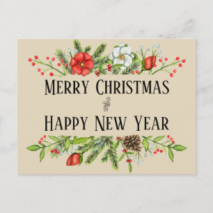 Carte Postale Joyeux Noël et Bonne Année Personnalisée