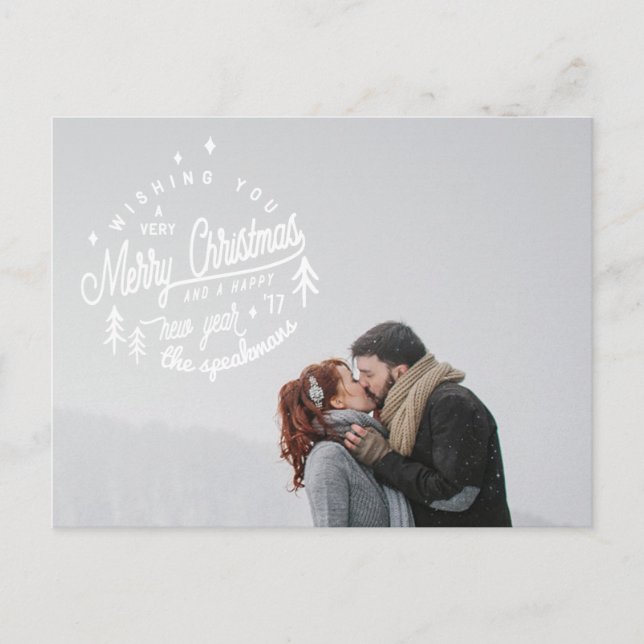 Carte Postale joyeux noël et bonne année rétro (Devant)