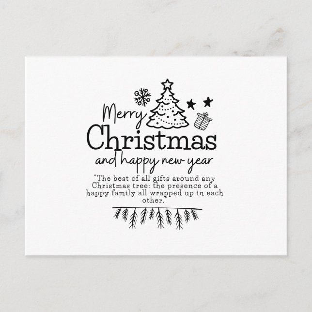 Carte Postale Joyeux Noël et bonne nouvelle année (Devant)