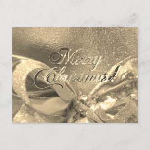 Carte Postale Joyeux Noël Faux Gold Foil Script Élégant Chic