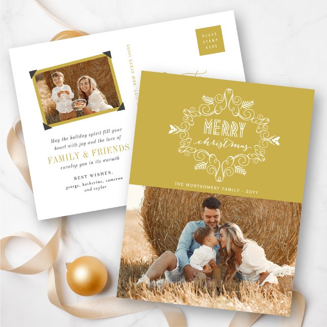 Carte postale Joyeux Noël Festive Foliage (Créateur téléchargé)