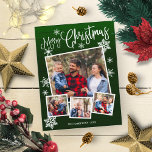 Carte Postale Joyeux Noël Flocon de neige Rustique 4 Photos<br><div class="desc">Joyeux Noël Flocon de neige Rustique 4 photos Carte postale</div>