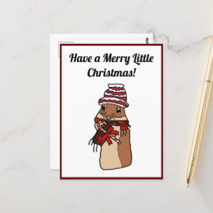 Carte Postale Joyeux Noël Hamster Gerbil Caricature Animaux de F