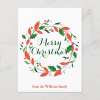 Joyeux Noël Holly Wreath Traditionnel Custom