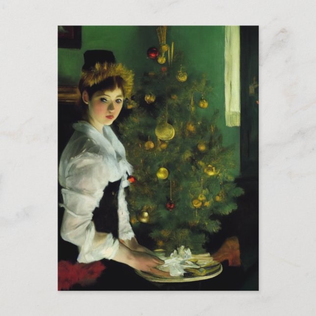 Carte Postale Joyeux Noël. Impressionnisme (Devant)