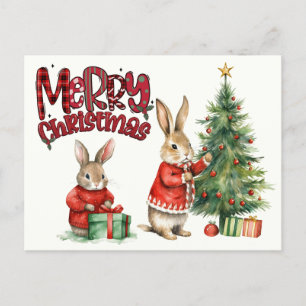Carte Postale Joyeux Noël Lapins