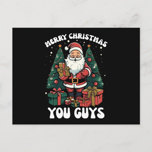 Carte Postale Joyeux Noël les gars Père Noël (Devant)
