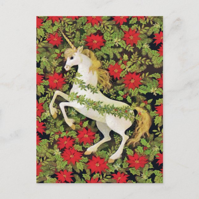 Carte Postale Joyeux Noël licorne (Devant)