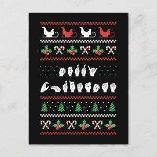 Carte Postale Joyeux Noël - LSF Langue des Signes Américaine I