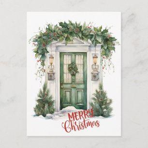 Carte Postale Joyeux Noël - Maison de Noël mignonne