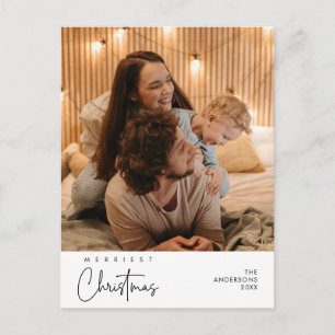 Carte Postale Joyeux Noël Meilleurs Vœux Photo de Famille