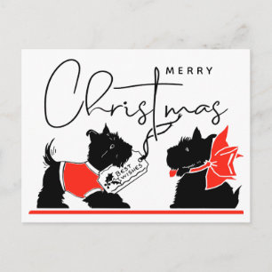 Carte Postale JOYEUX NOËL   Meilleurs Vœux Scottie Dogs