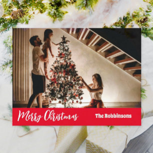 Carte Postale Joyeux Noël Modèle photo Salutation vacances