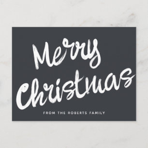 Carte Postale Joyeux Noël moderne écriture gras