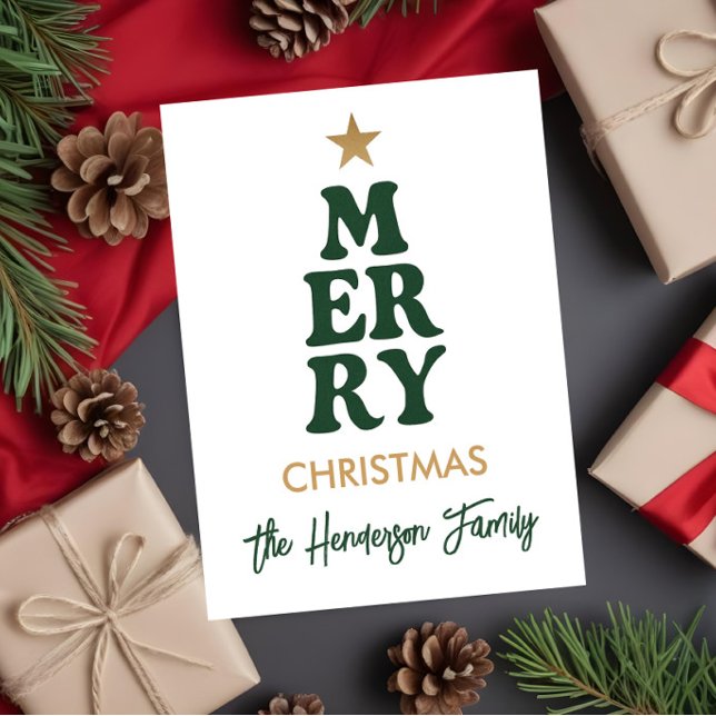 Carte Postale Joyeux Noël moderne gras (Créateur téléchargé)