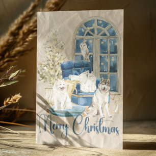 Carte Postale Joyeux Noël moderne minimaliste