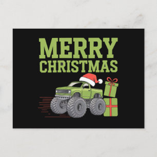 Carte Postale Joyeux Noël Monster Truck Enfants Garçons Xmas