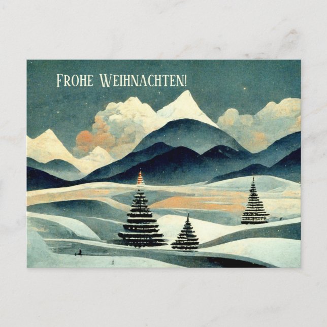 Carte Postale Joyeux Noël. Motif Art Déco moderne (Devant)