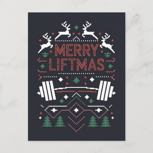 Carte Postale Joyeux Noël Musculation Santa Noël Moche (Devant)