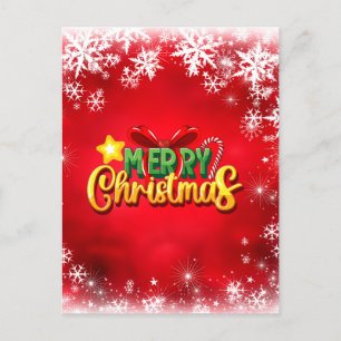 Carte Postale Joyeux Noël Noël Noël Noël Rouge Vert Or Vacances