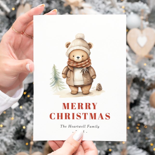 Carte postale Joyeux Noël Ours Brown (Créateur téléchargé)