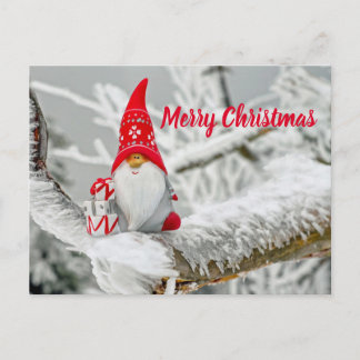 Carte Postale Joyeux Noël Père Noël Gnome Fête Fête Fête