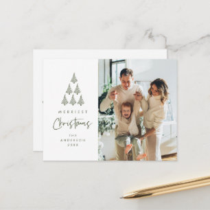 Carte Postale Joyeux Noël, photo de famille au pied du sapin de