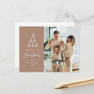 Carte Postale Joyeux Noël, photo de famille du sapin de Noël