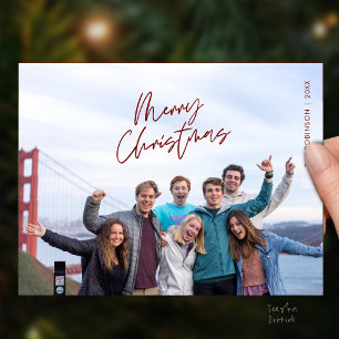 Carte Postale Joyeux Noël Photo de famille, Moderne Minimaliste