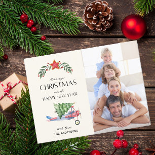 Carte Postale Joyeux Noël Photo de vacances Arbre dans l'avion A