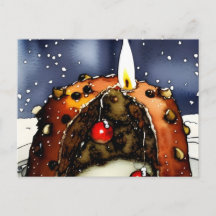 Carte postale Joyeux Noël Pudding