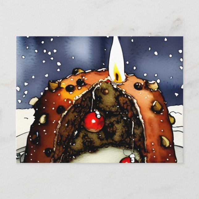 Carte postale Joyeux Noël Pudding (Devant)