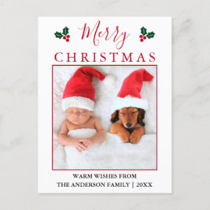 Carte Postale Joyeux Noël Red Berries Photo