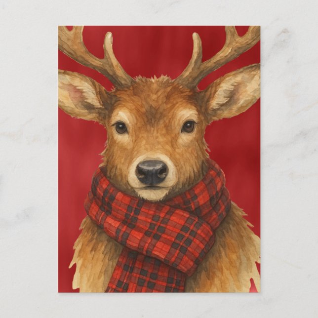 Carte Postale Joyeux Noël Renne (Devant)