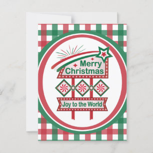 Carte Postale Joyeux Noël Rétro Marquee – Joie au Monde