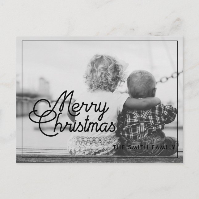 Carte Postale Joyeux Noël retro photo de famille (Devant)