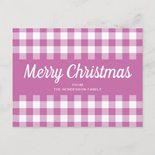 Carte Postale Joyeux Noël rose moderne