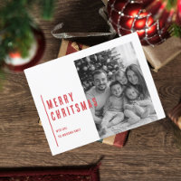 Joyeux Noël rouge avec photo noir et blanc